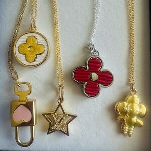 Elegant Gold and Silver Lock Pendant Necklace Set